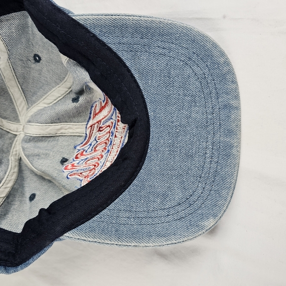 Vintage The World's Greatest Hamburgers FUDDRUCKERS Strapback Denim Hat Cap - Picture 10 of 10